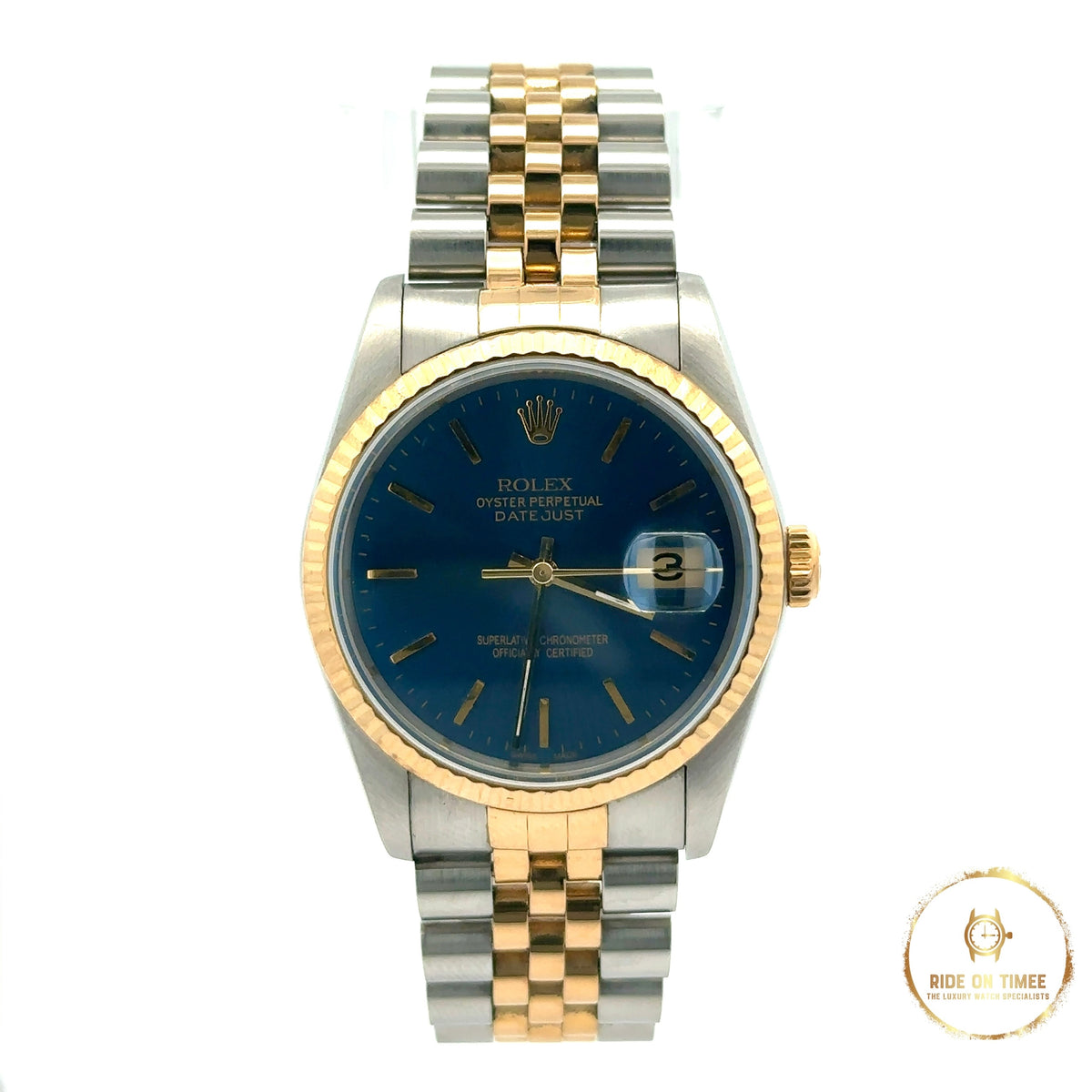 Rolex Datejust 36 Navy Blue Baton Dial ‘16233’ - Ride On Timee