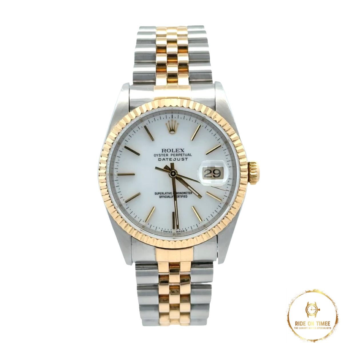 Rolex Datejust 36 Factory White Baton Dial ‘16233’