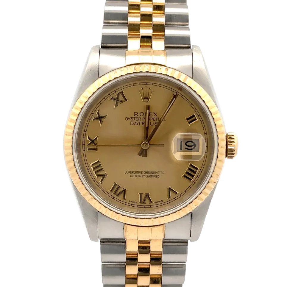 Rolex Datejust 36mm Factory Champagne Roman Dial ‘16233’