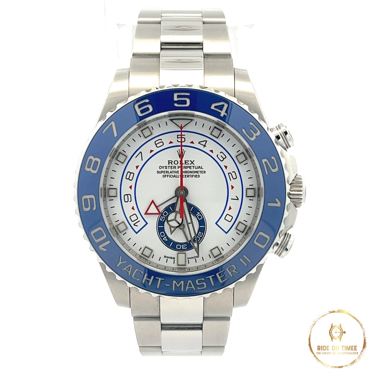 Rolex Yacht-Master ii 44mm Factory White Dial ‘116680’ - Ride On Timee