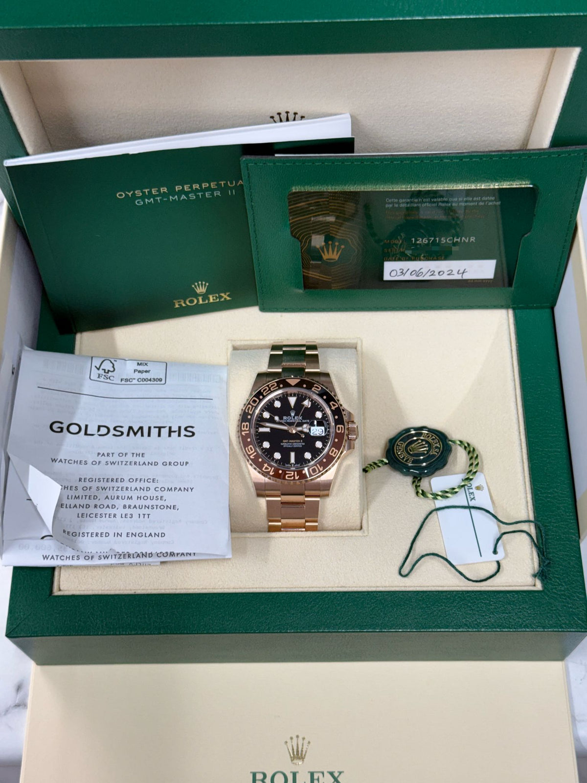 Rolex GMT Master 2 18K Rootbeer ‘126715CHNR’