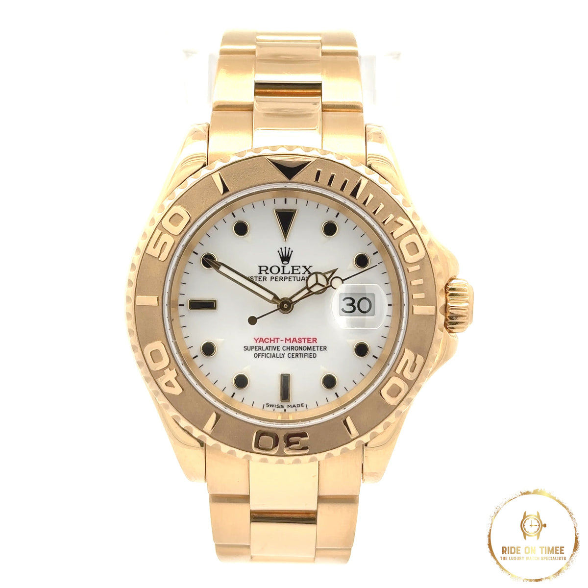 Rolex Yacht-Master 40 Factory White Dial ‘16628’ - Ride On Timee