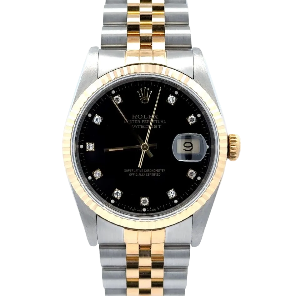 Rolex Datejust 36mm Factory Black Diamond Dial ‘16233’
