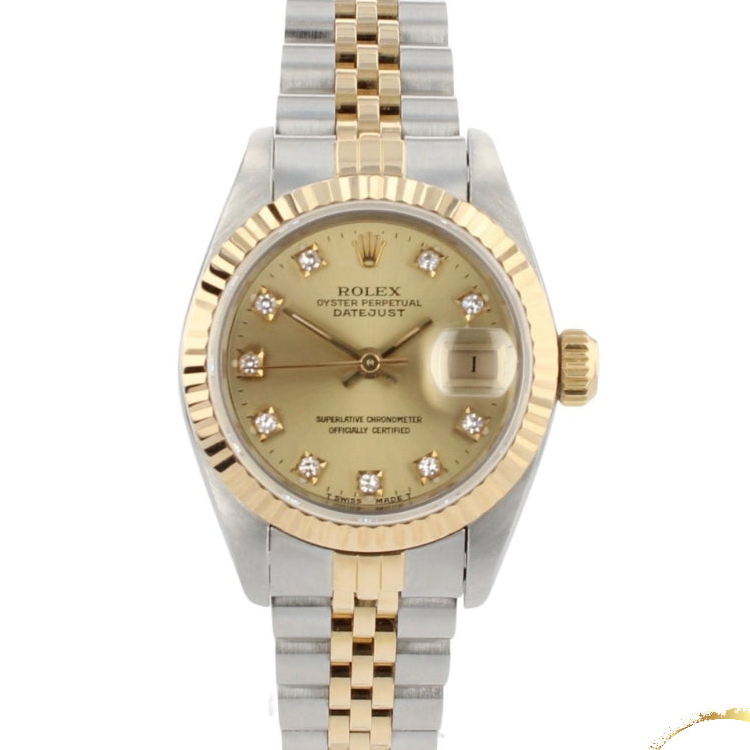 Rolex Ladies Datejust 26mm Factory Champagne Diamond Dial ‘69173’