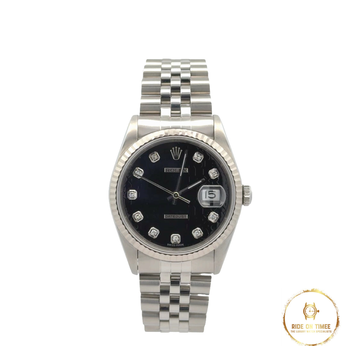 Rolex Datejust 36 Factory Black Anniversary Diamond Dial ‘16234’