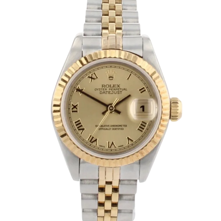 Ladies Rolex Datejust 26 Factory Champagne Roman Dial ‘69173’