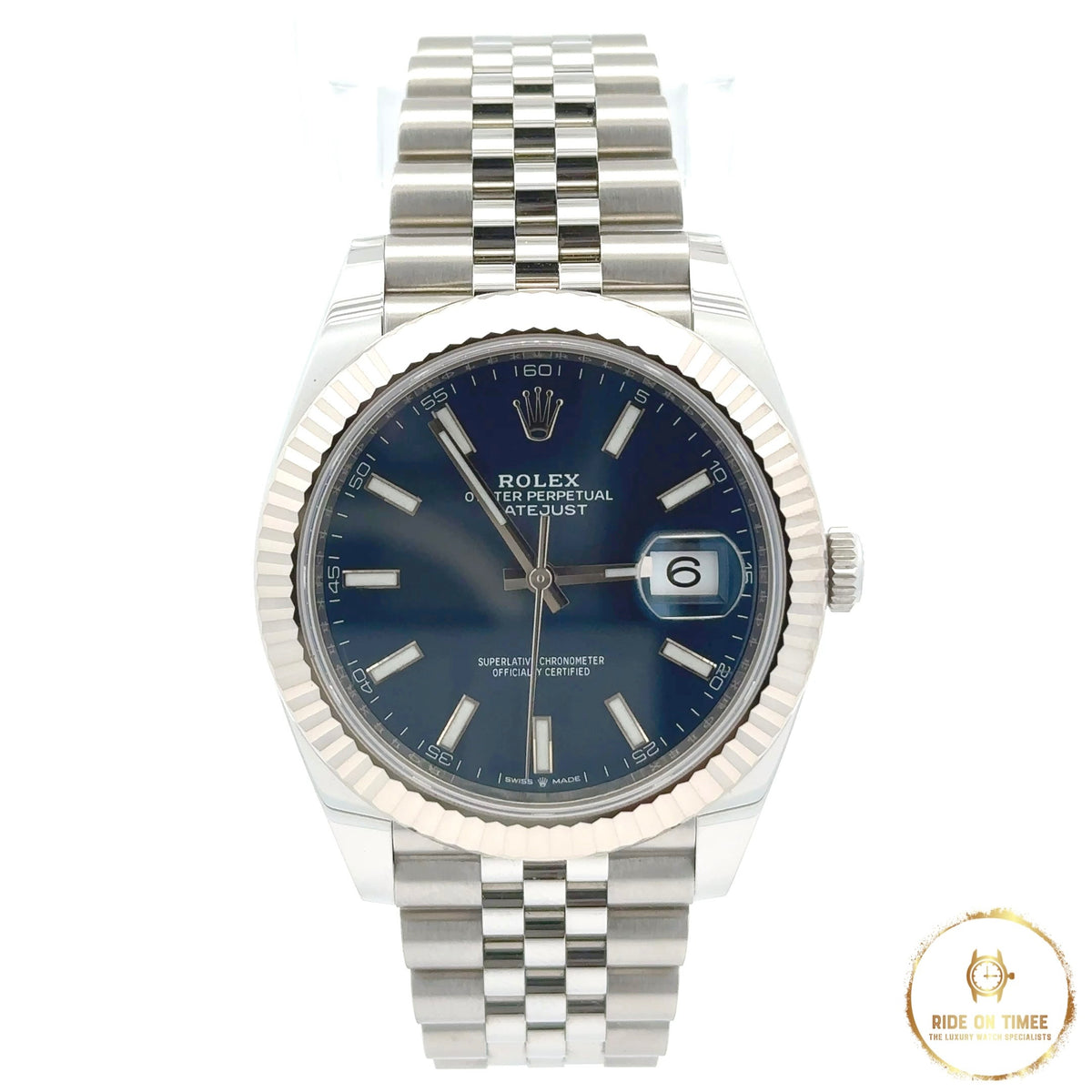 Rolex Datejust 41mm Factory Blue Baton Dial ‘126334’ - Ride On Timee