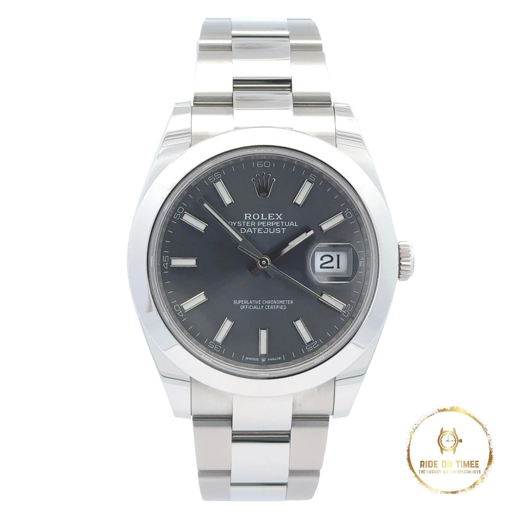 Rolex Datejust 41mm Factory Grey Rhodium Baton Dial ‘126300’ – Ride On ...