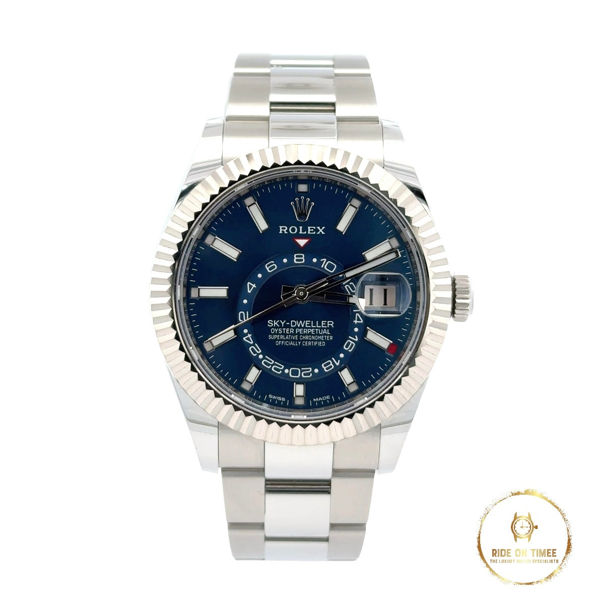 Rolex Sky Dweller 42 Factory Blue Dial 326934 Ride On Timee