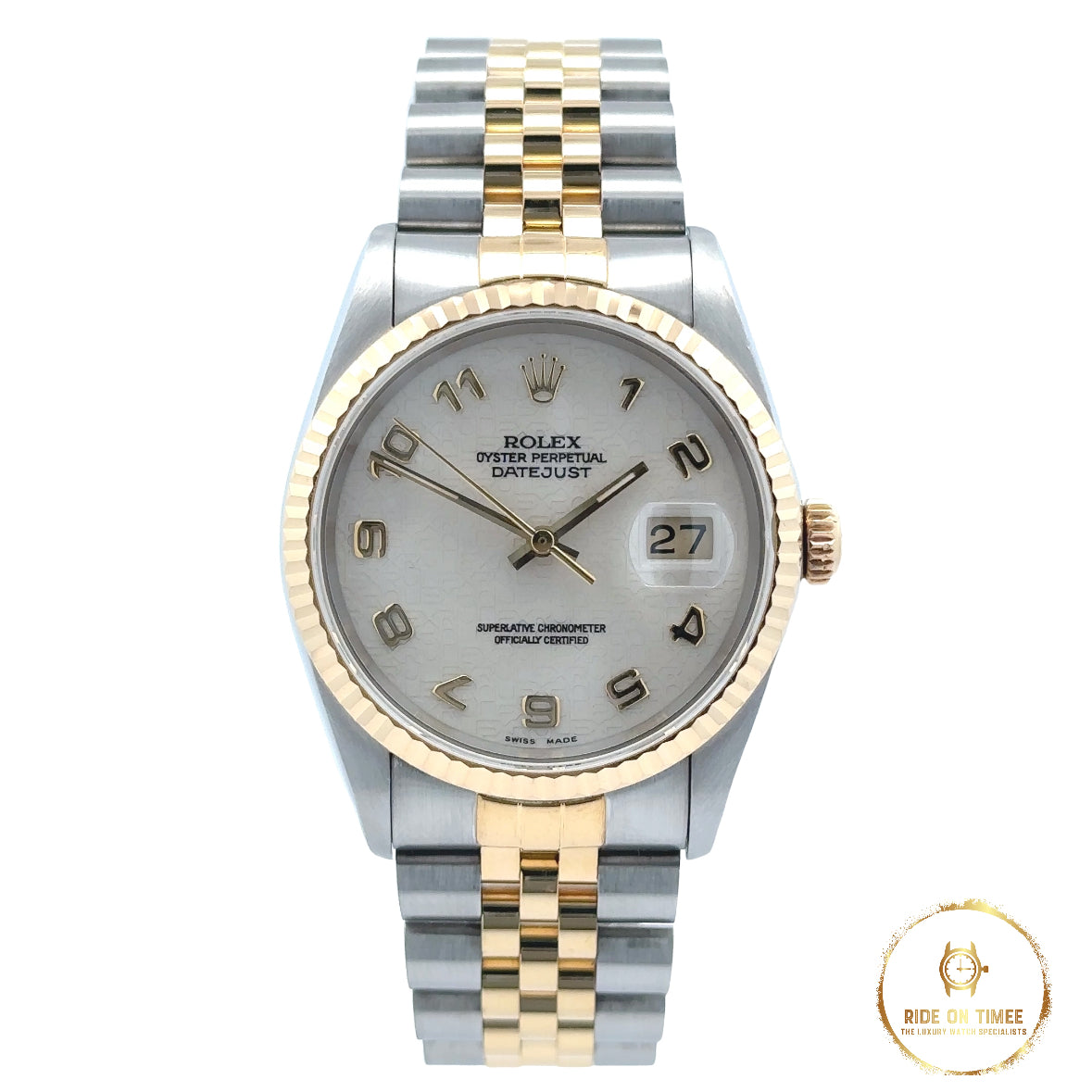 Rolex Datejust 36mm Factory Ivory Jubilee Dial ‘16233’ - Ride On Timee