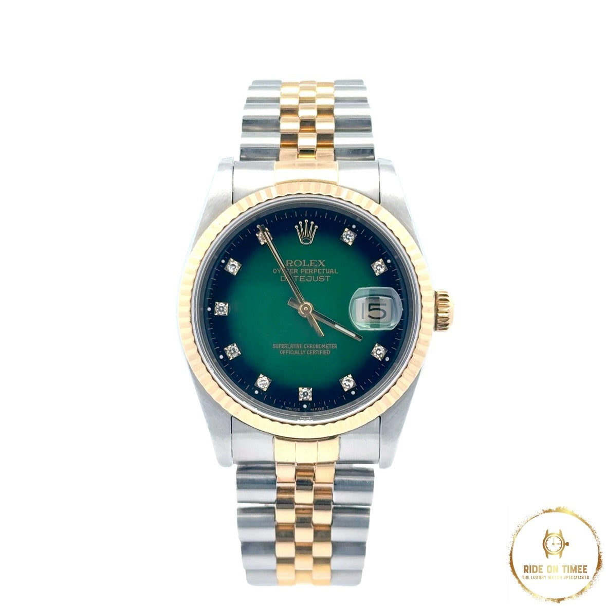 Rolex Datejust 36 Factory Green Vignette Diamond Dial ‘16233’