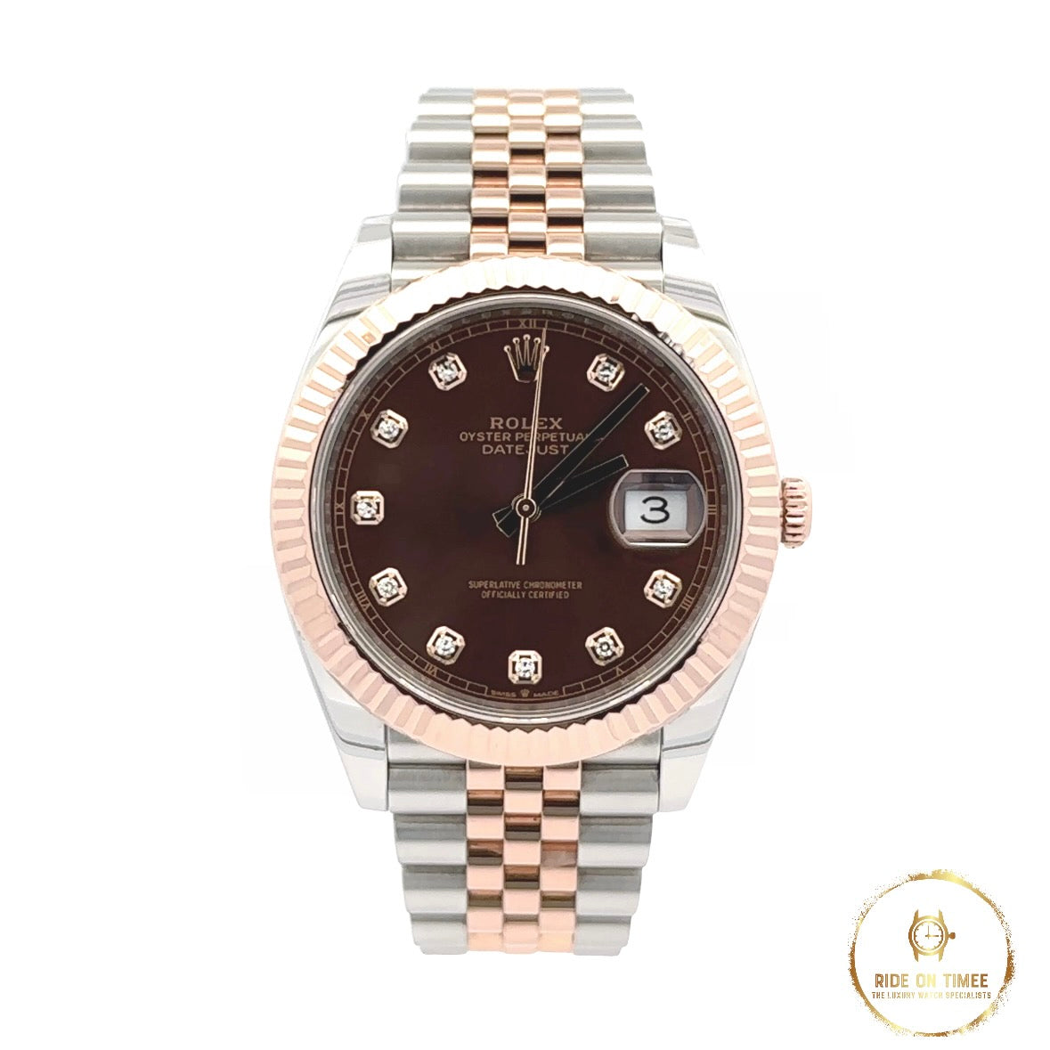 Rolex Datejust 41mm Factory Chocolate Diamond Dial ‘126331’ - Ride On Timee