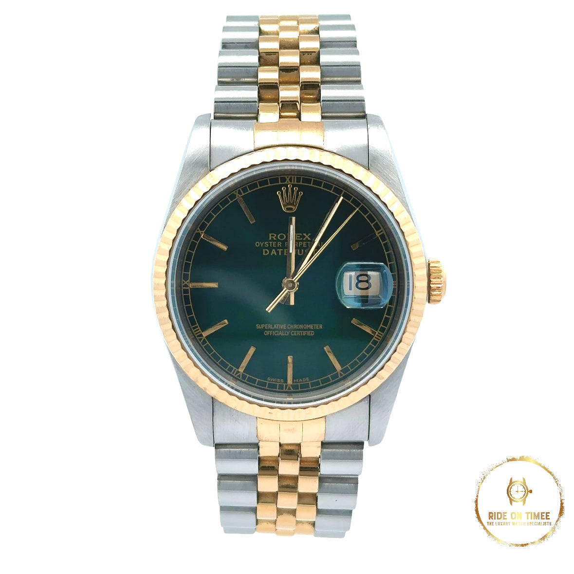 Rolex Datejust 36 Forrest Green Baton Dial ‘16233’ - Ride On Timee