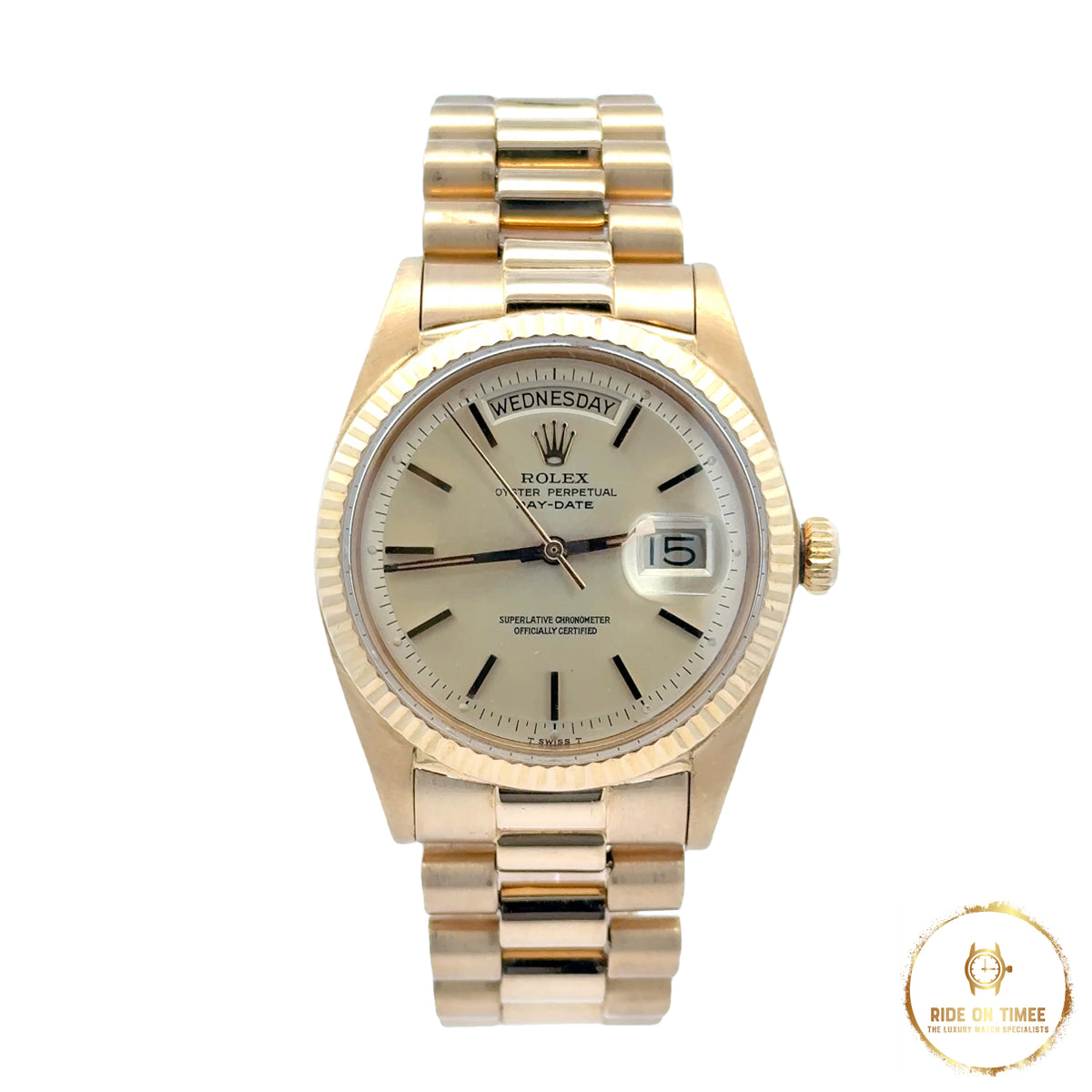 Rolex Day-Date 36 Champagne Pie Pan Baton Dial ‘1803’