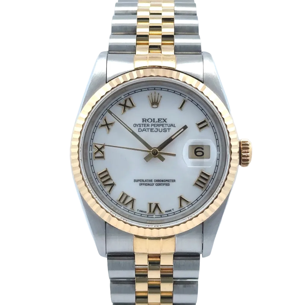 Rolex Datejust 36mm Factory White Roman Dial ‘16233’