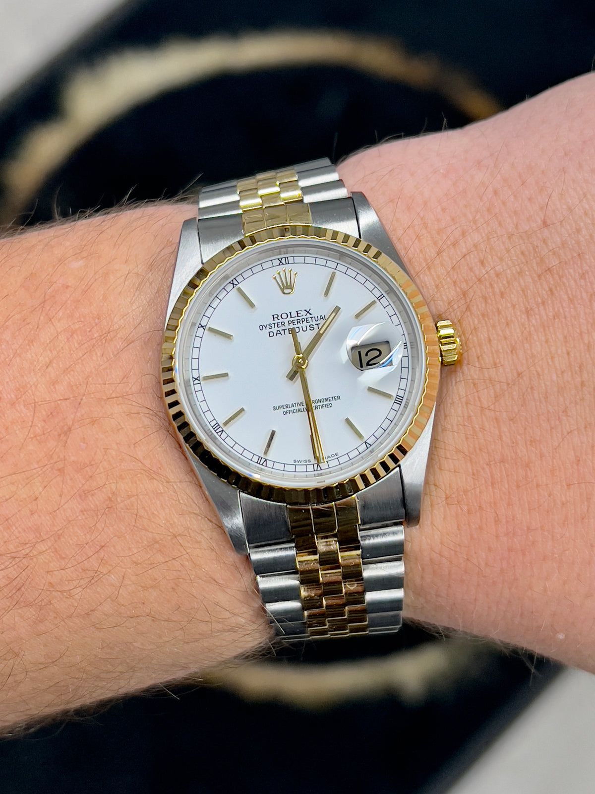 Rolex Datejust 36mm Factory White Baton Dial ‘16233’ - Ride On Timee