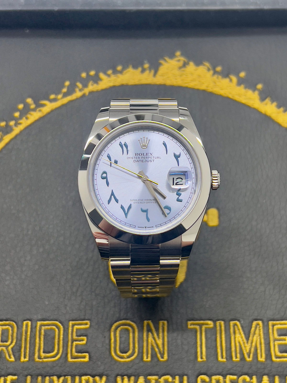 Rolex Datejust 41mm Custom Ice Blue Arabic Dial ‘126300’ - Ride On Timee